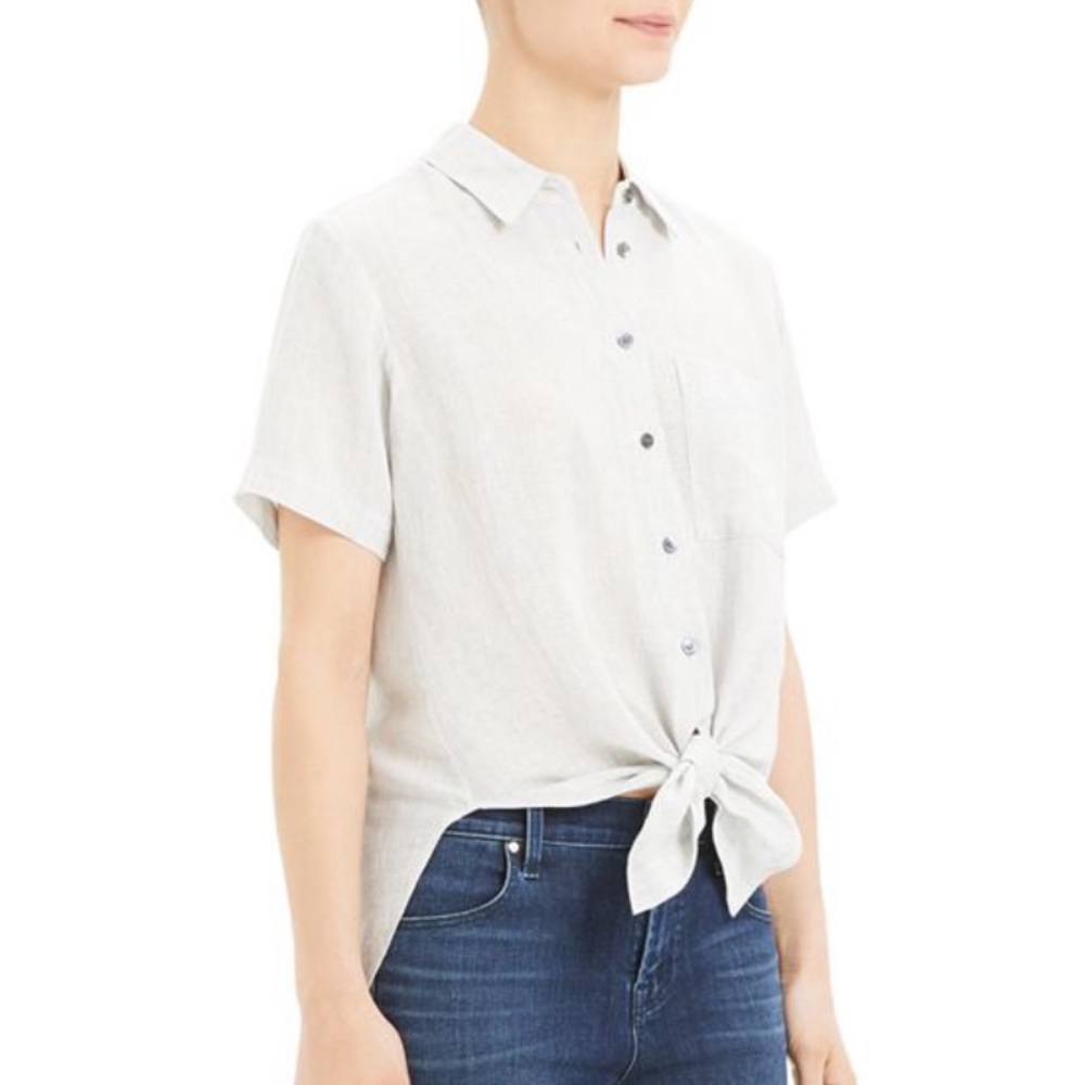 THEORY Hekanina Tie-Front Shirt